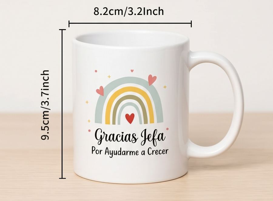 Taza personalizada con diseño de arcoíris